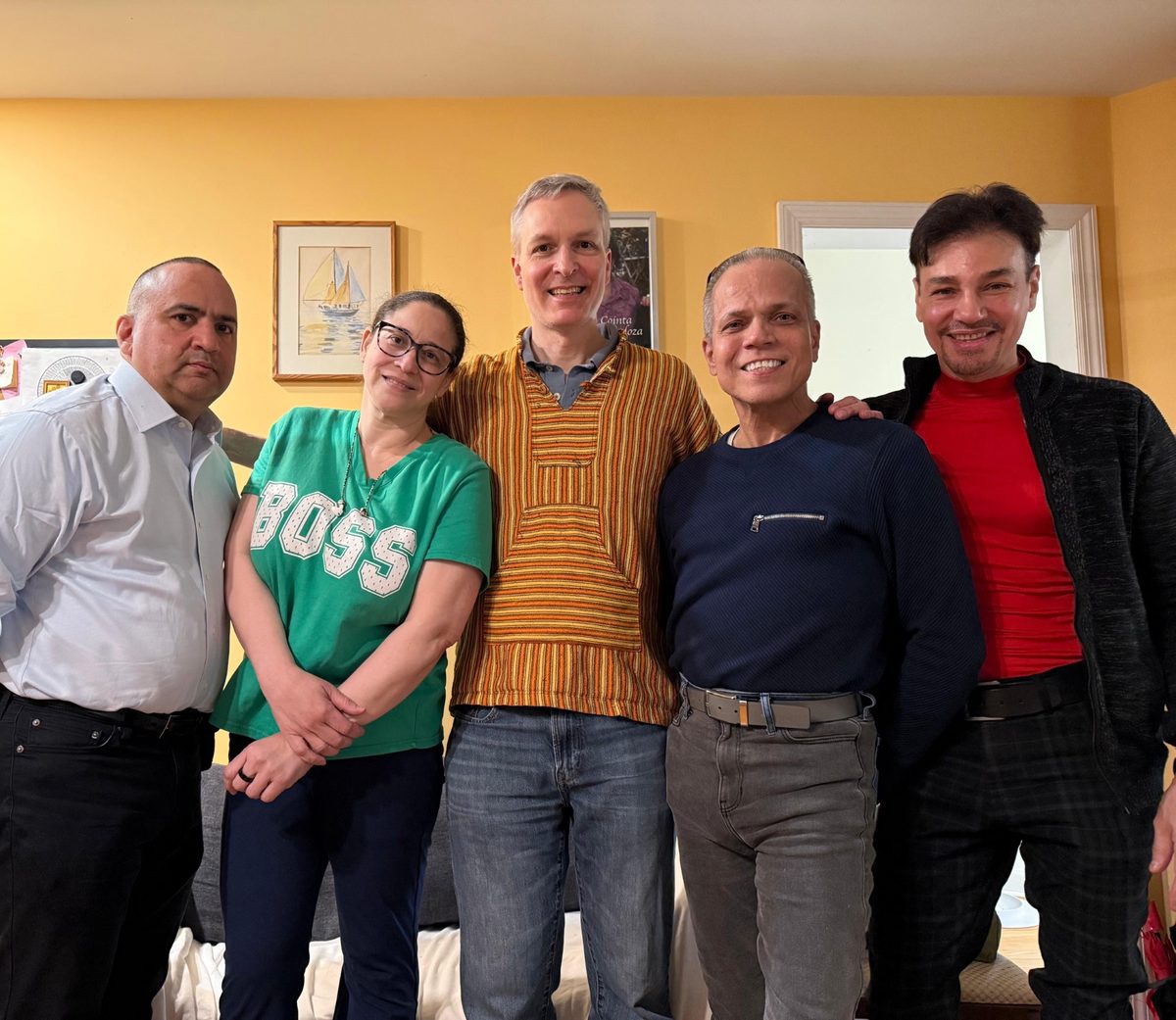 Leonard Morin with members and supporters